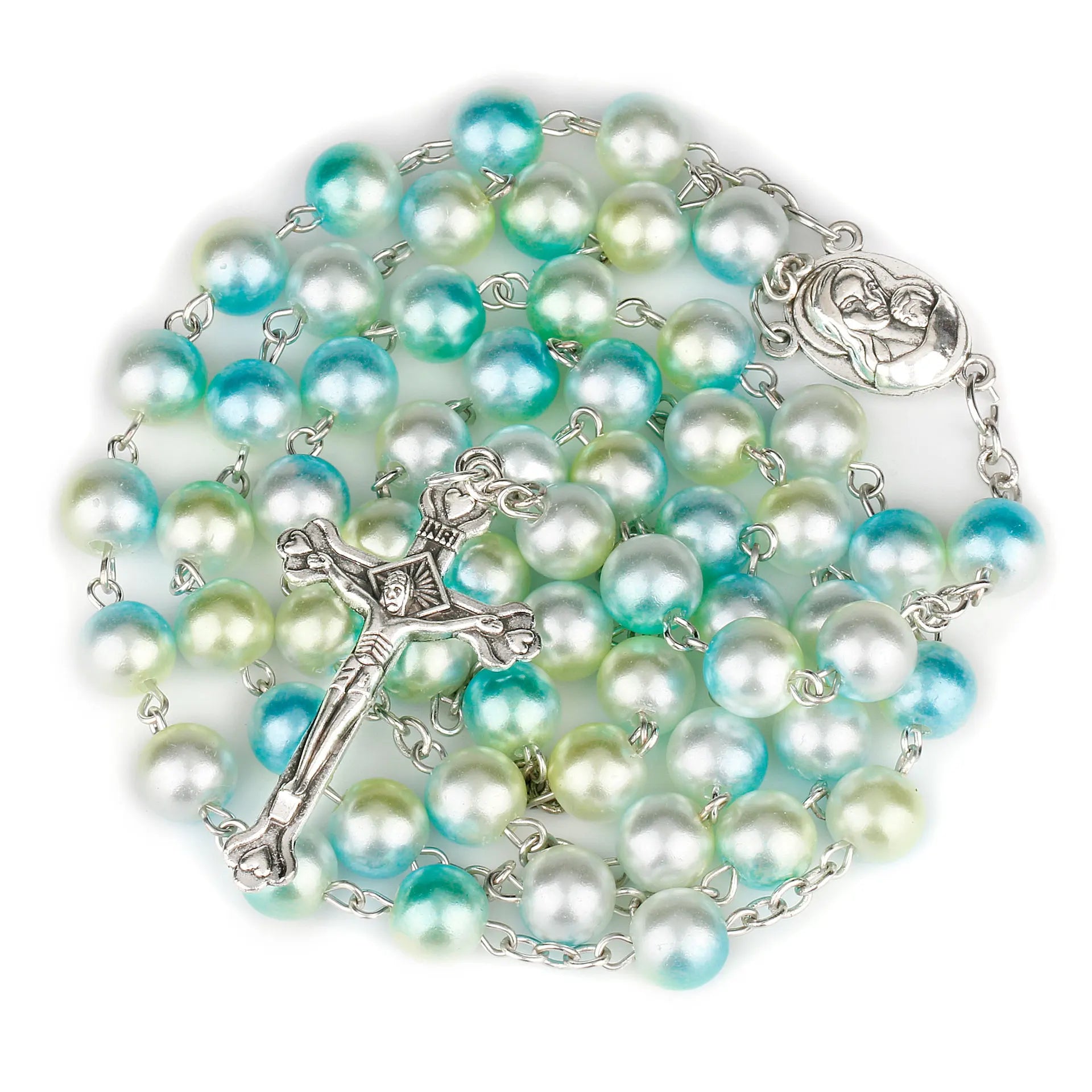 12 colors Rosary with Cross pendant
