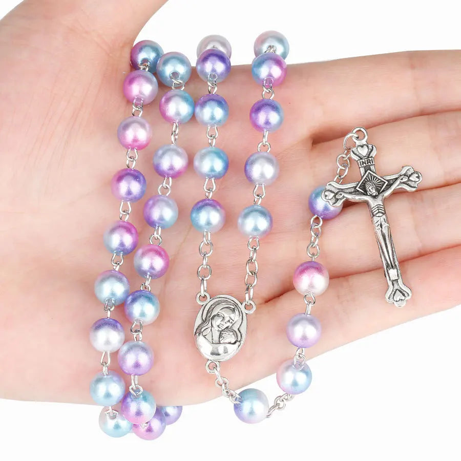 12 colors Rosary with Cross pendant