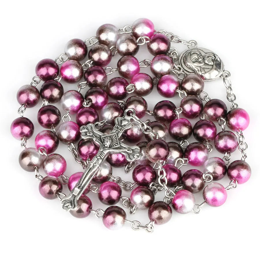 12 colors Rosary with Cross pendant