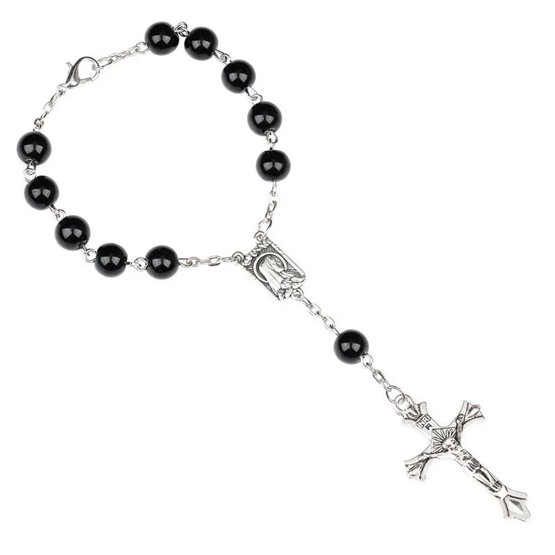 Black Rosary Beads Necklace For Women or Men