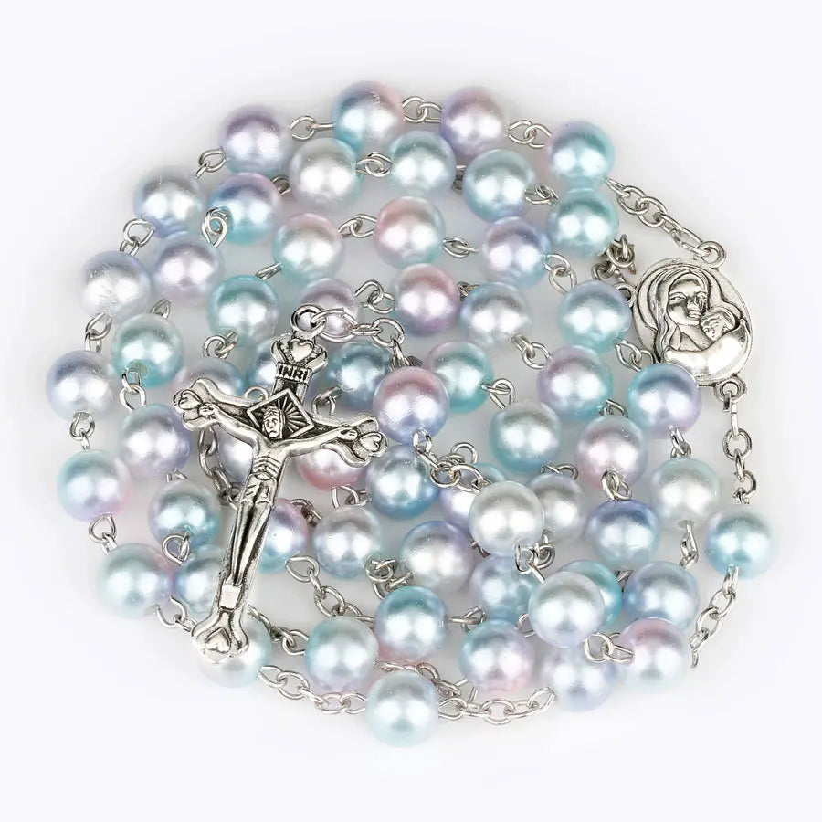 12 colors Rosary with Cross pendant