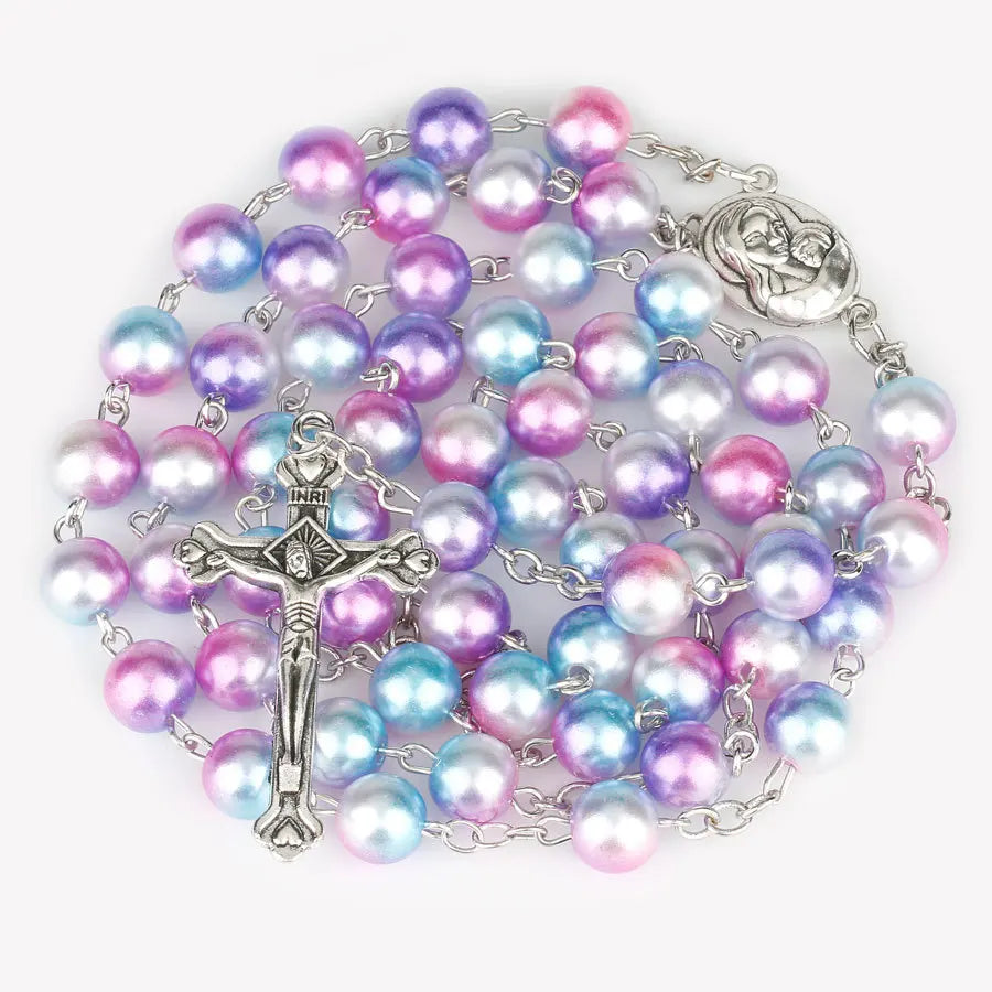 12 colors Rosary with Cross pendant