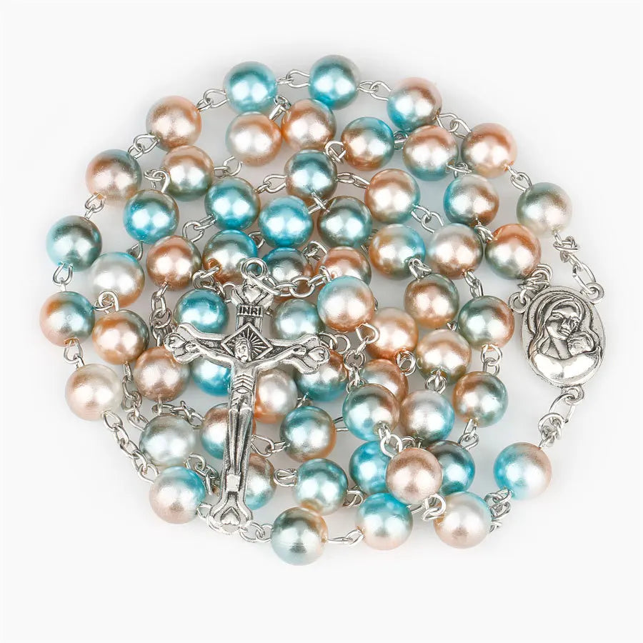 12 colors Rosary with Cross pendant
