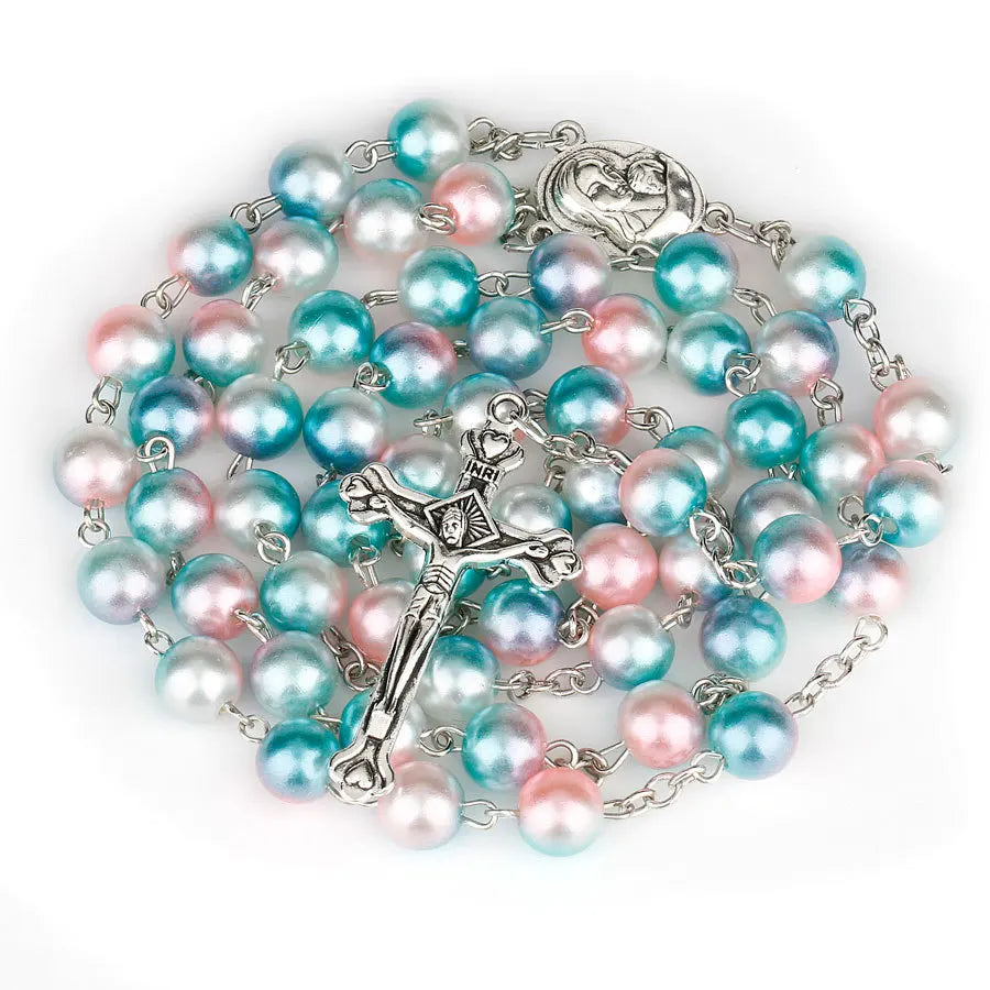 12 colors Rosary with Cross pendant