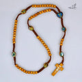Holy Icon Wooden Rosary Bead Necklace