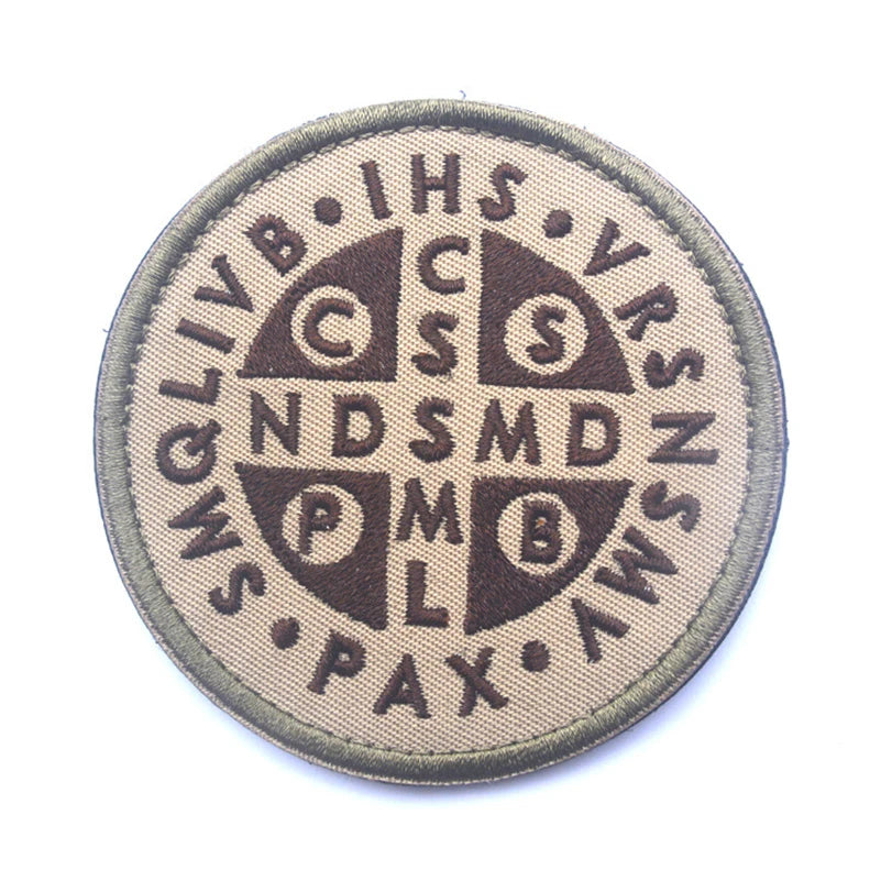 Saint Benedict Cross Patch 3D Embroidered Patches for Clothing or Backpack
