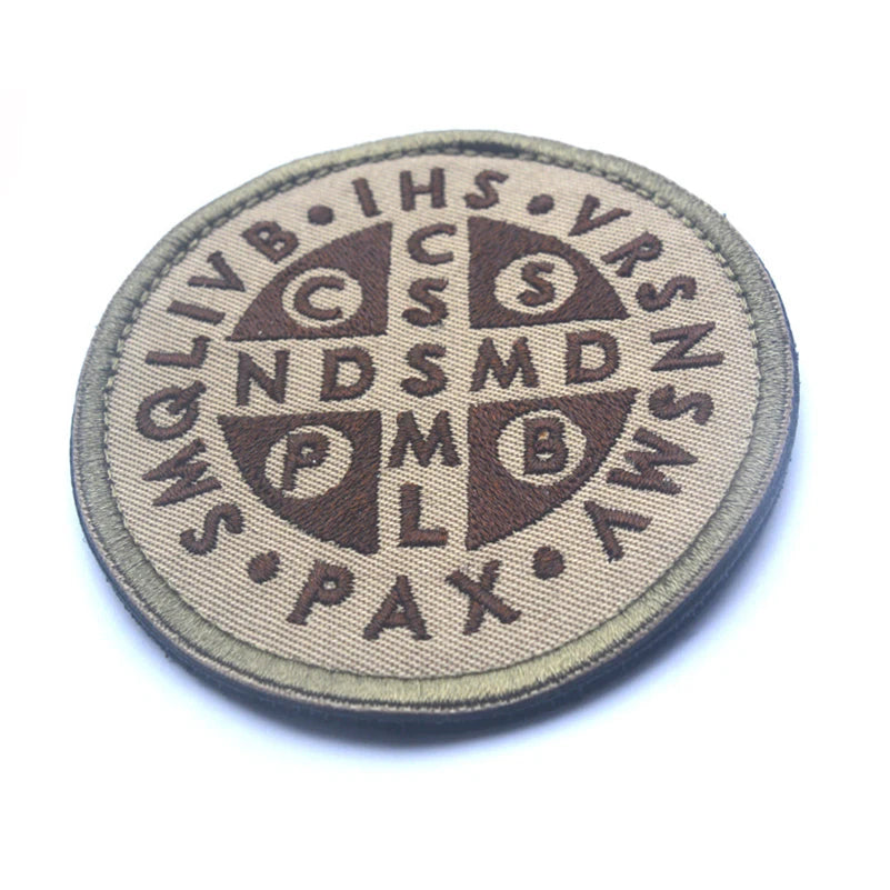Saint Benedict Cross Patch 3D Embroidered Patches for Clothing or Backpack