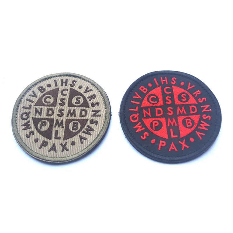 Saint Benedict Cross Patch 3D Embroidered Patches for Clothing or Backpack