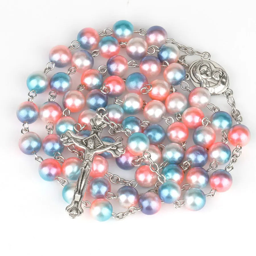 12 colors Rosary with Cross pendant
