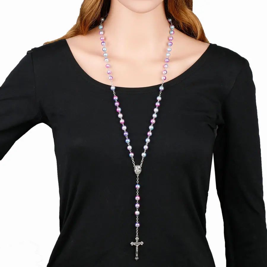 12 colors Rosary with Cross pendant