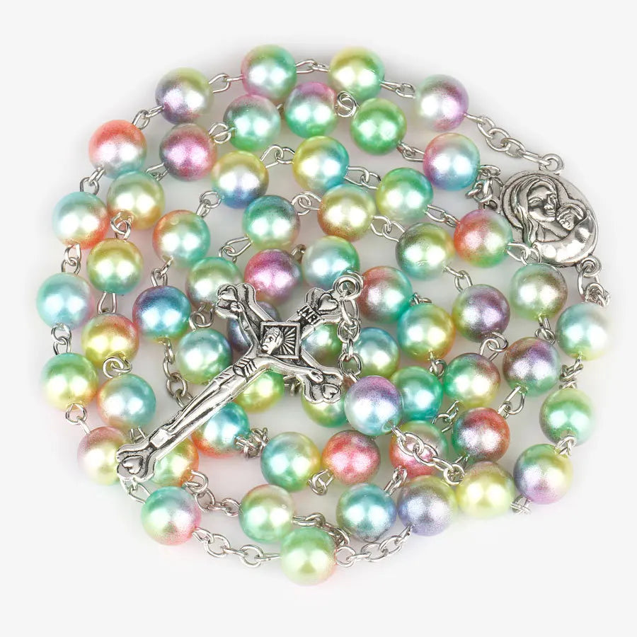 12 colors Rosary with Cross pendant