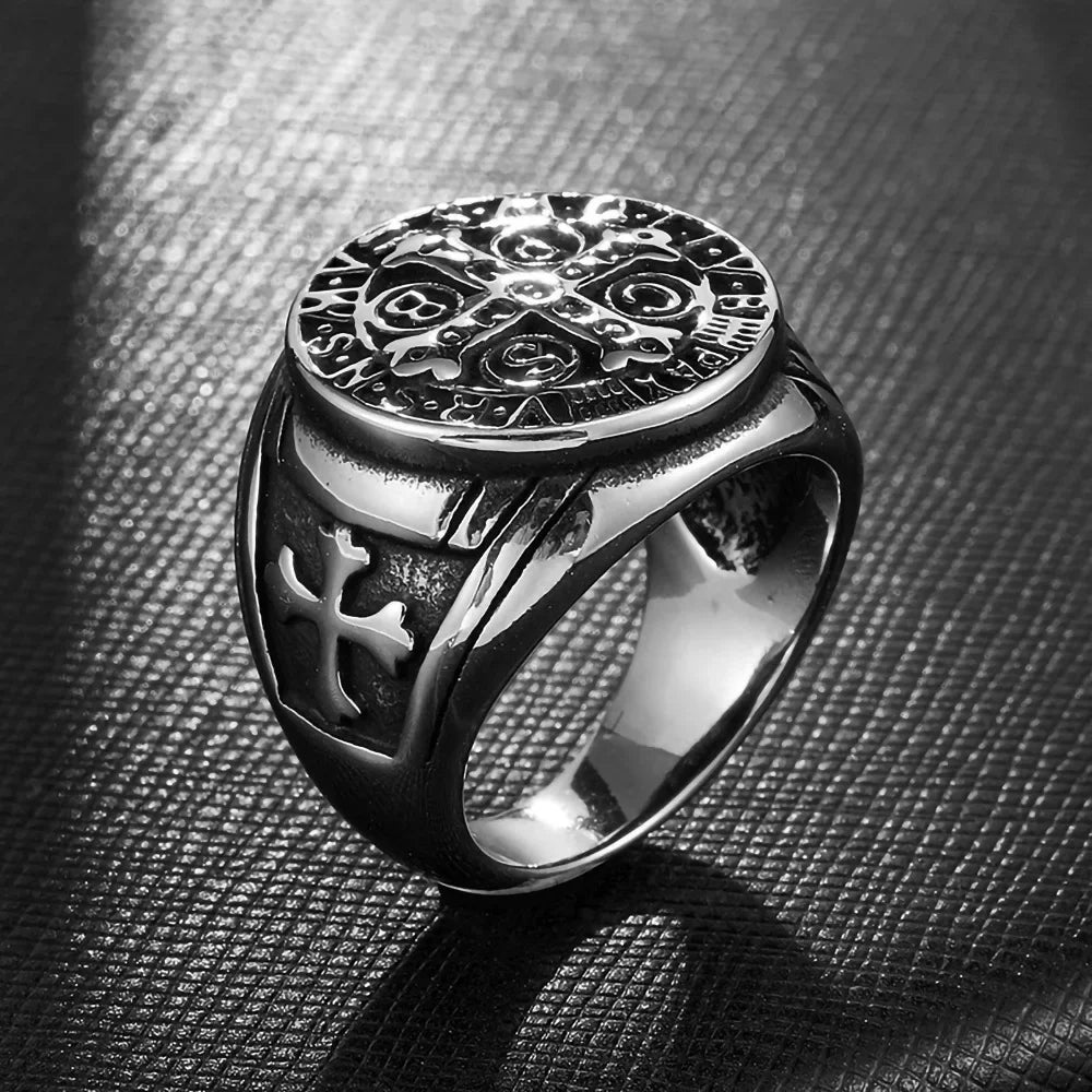 Saint Benedict Cross Ring Exorcism Men