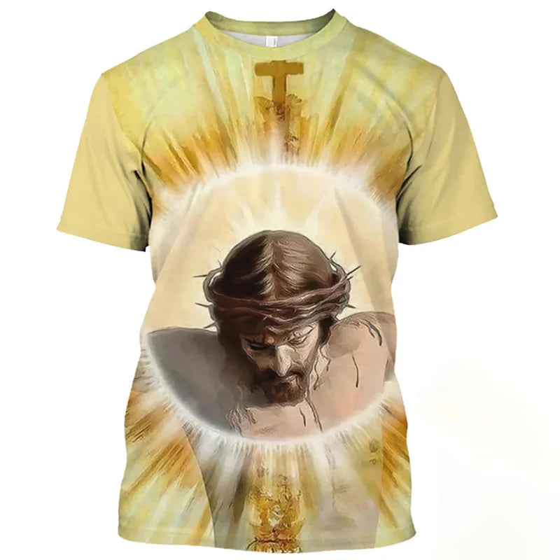 Jesus Christ Pattern T Shirt  3D