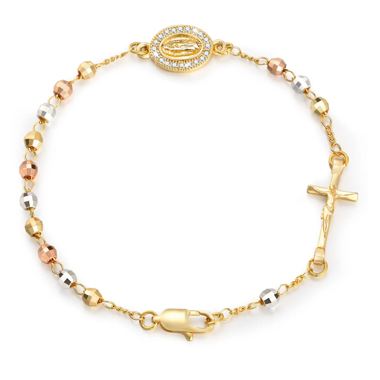 Virgin Mary Cross Bracelet