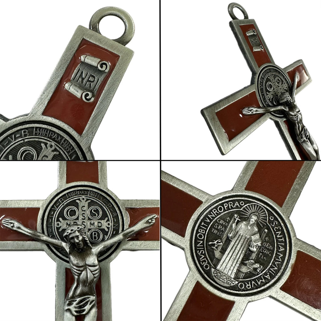Crucifix Wall Cross-St. Benedict Wall Art-5.0X2.7 Inch Enamel