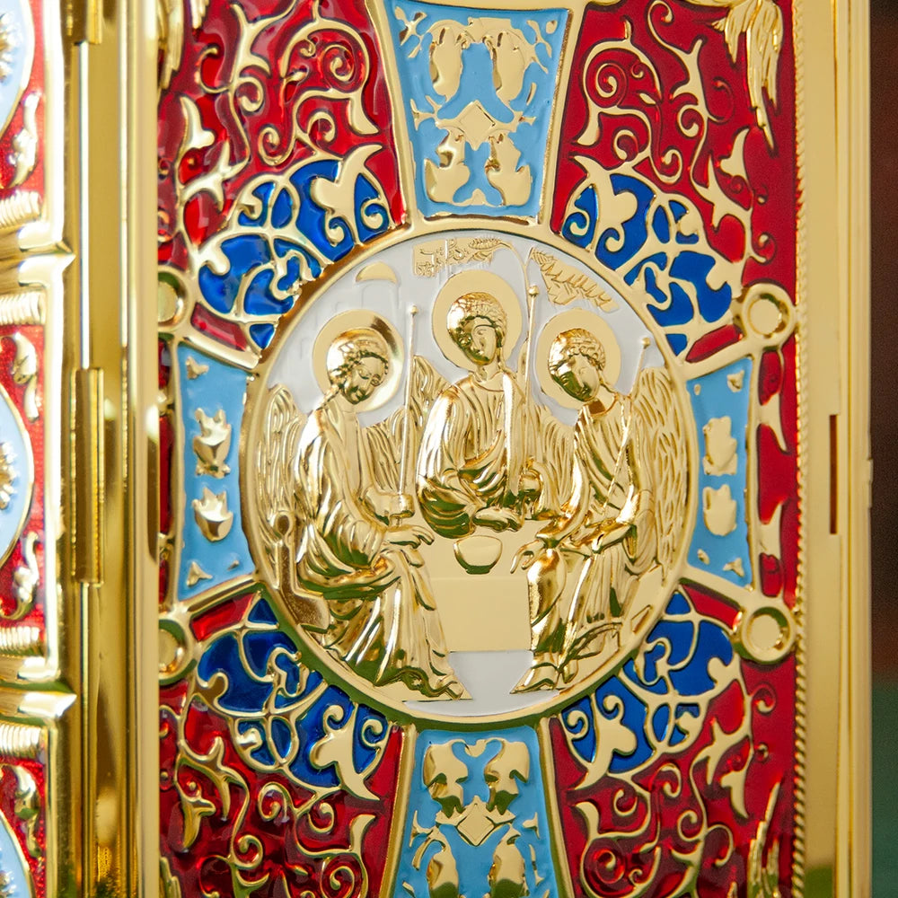 Eastern Orthodox Holy Bible Book Cover Gold Plated Colored Ename