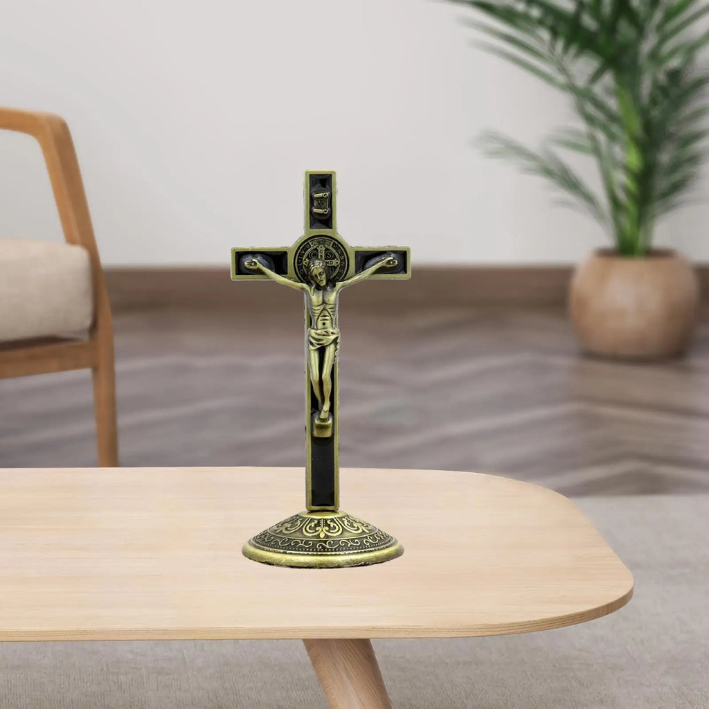 Crucifix with Base Jesus Statue Catholic Table Cross Crucifix Cross for Religious Gifts Home Decor Jesus Decor Collectibles