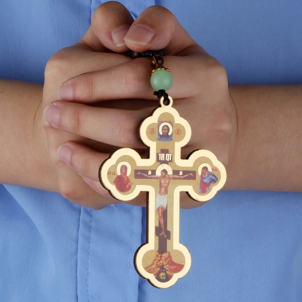 Beaded Wood Orthodox Rosary with Icons