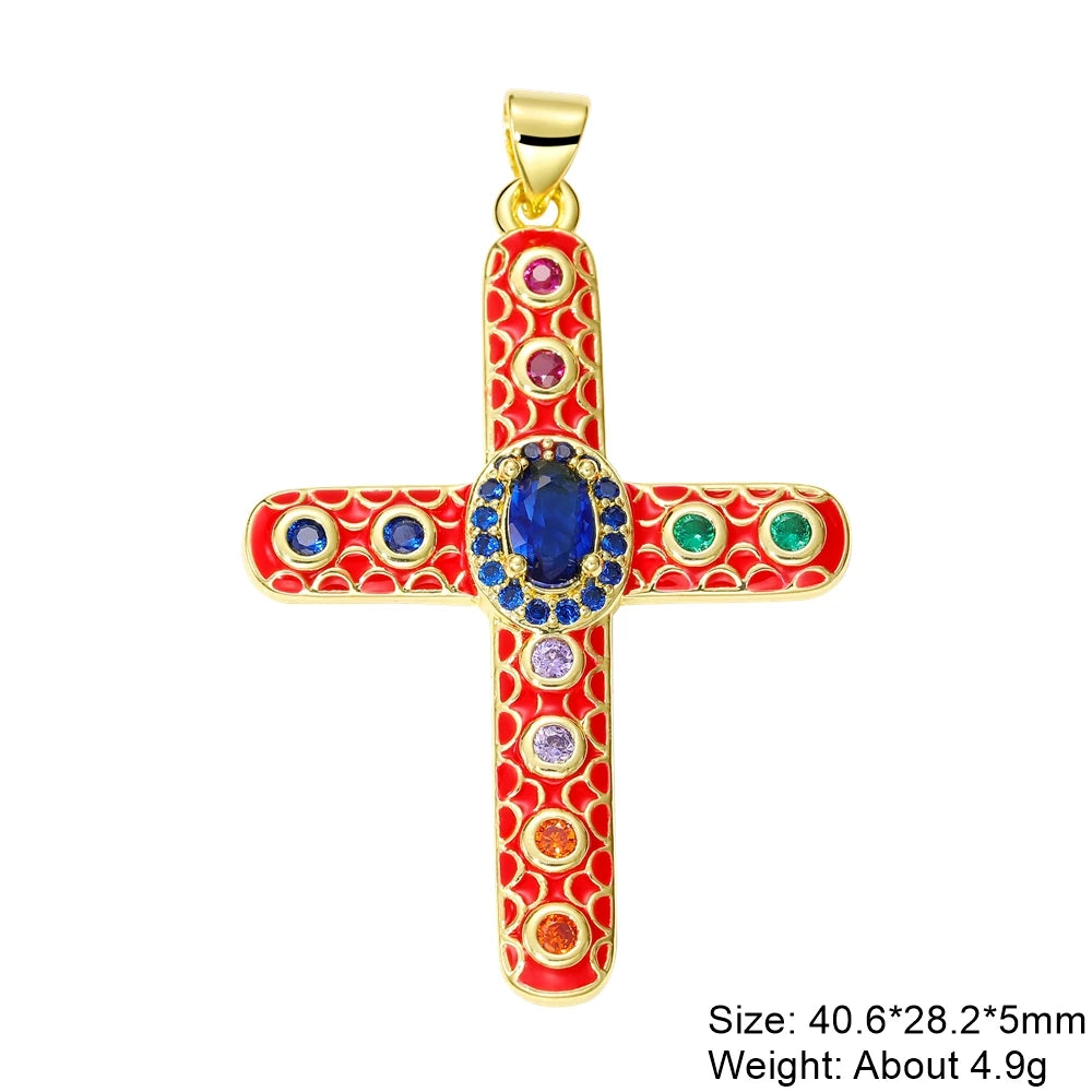 Rosary Jewelry Making Handmade 18K Real Gold Plated Opal Shell Cross