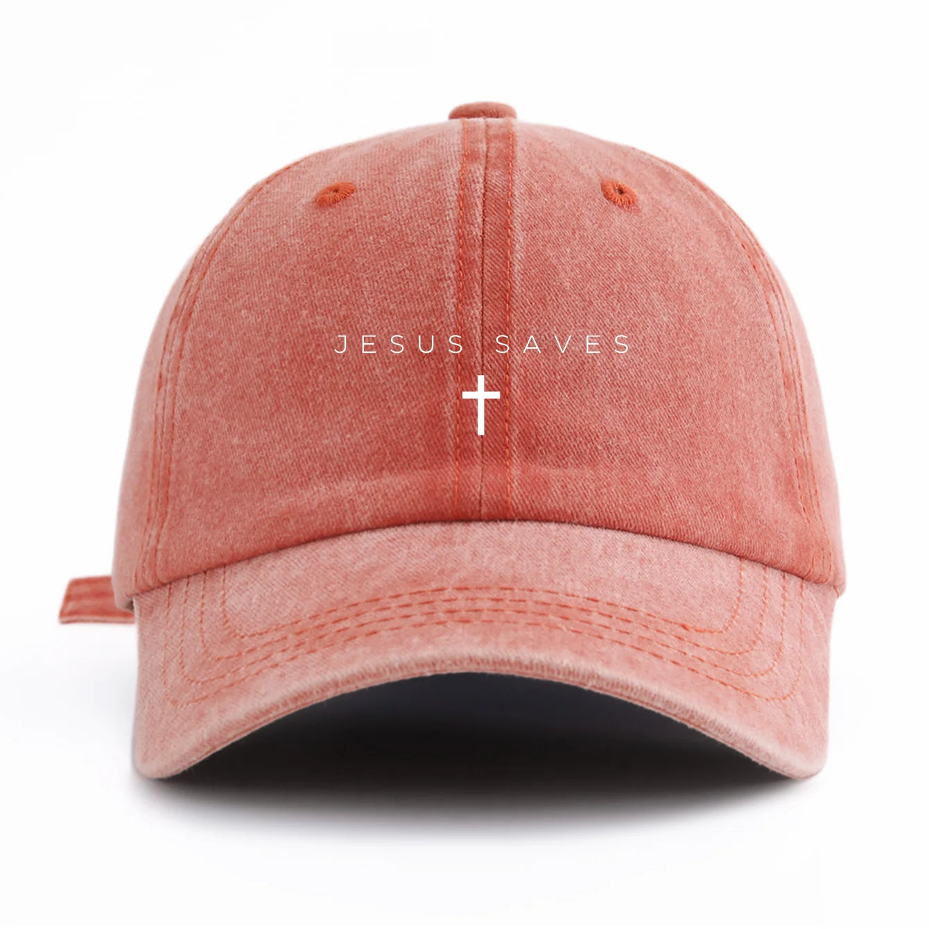 JESUS SAVES Print Washed Baseball Cap for Adult