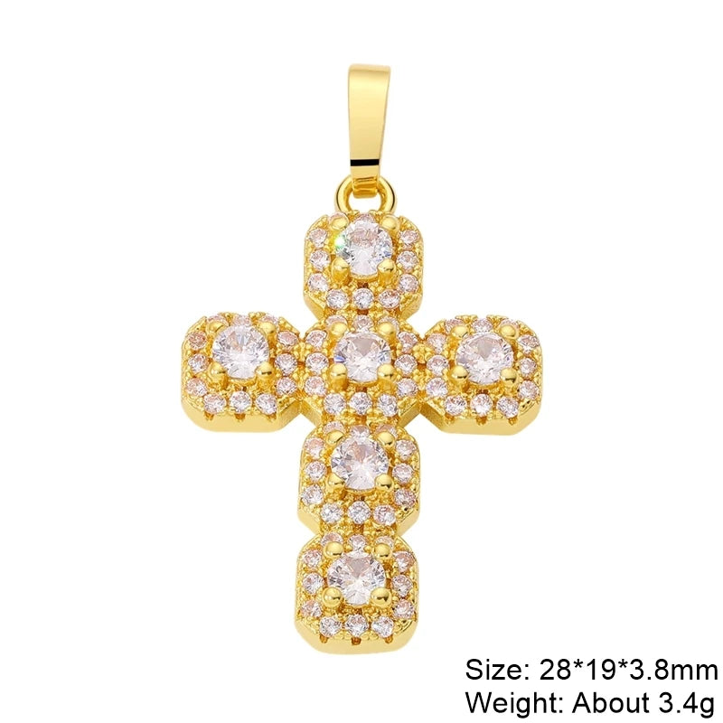 Rosary Jewelry Making Handmade 18K Real Gold Plated Opal Shell Cross