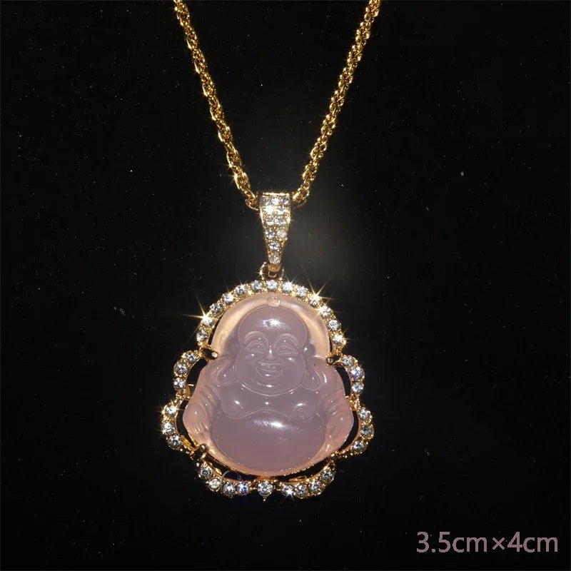 Emerald Green Imitation Jade Jesus Pendant Necklace