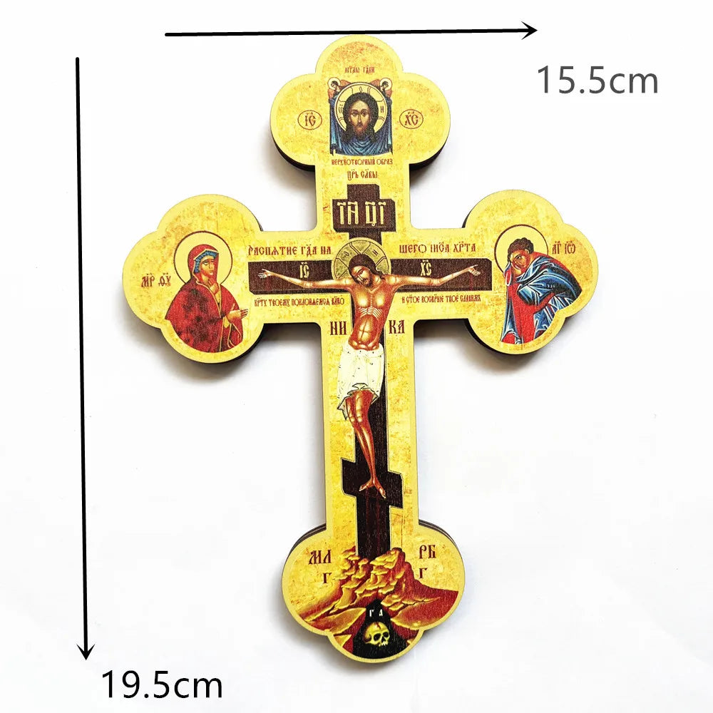 Orthodox Cross Wood Decoration Decor