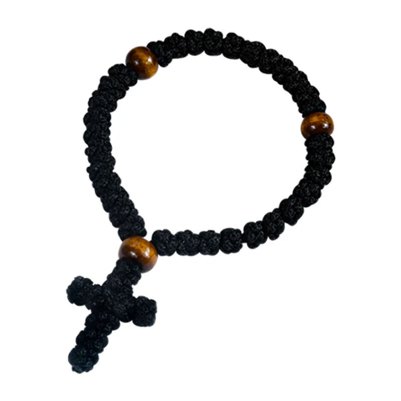 Orthodox Rope Wooden Prayer Beads Rosary Bracelet