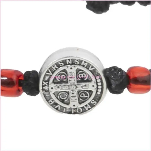 57QA Faith Inspired Crucifix Braided Handcrafted Bracelet Adjustable Sizing Wrist Chain for Personal and Religious Use