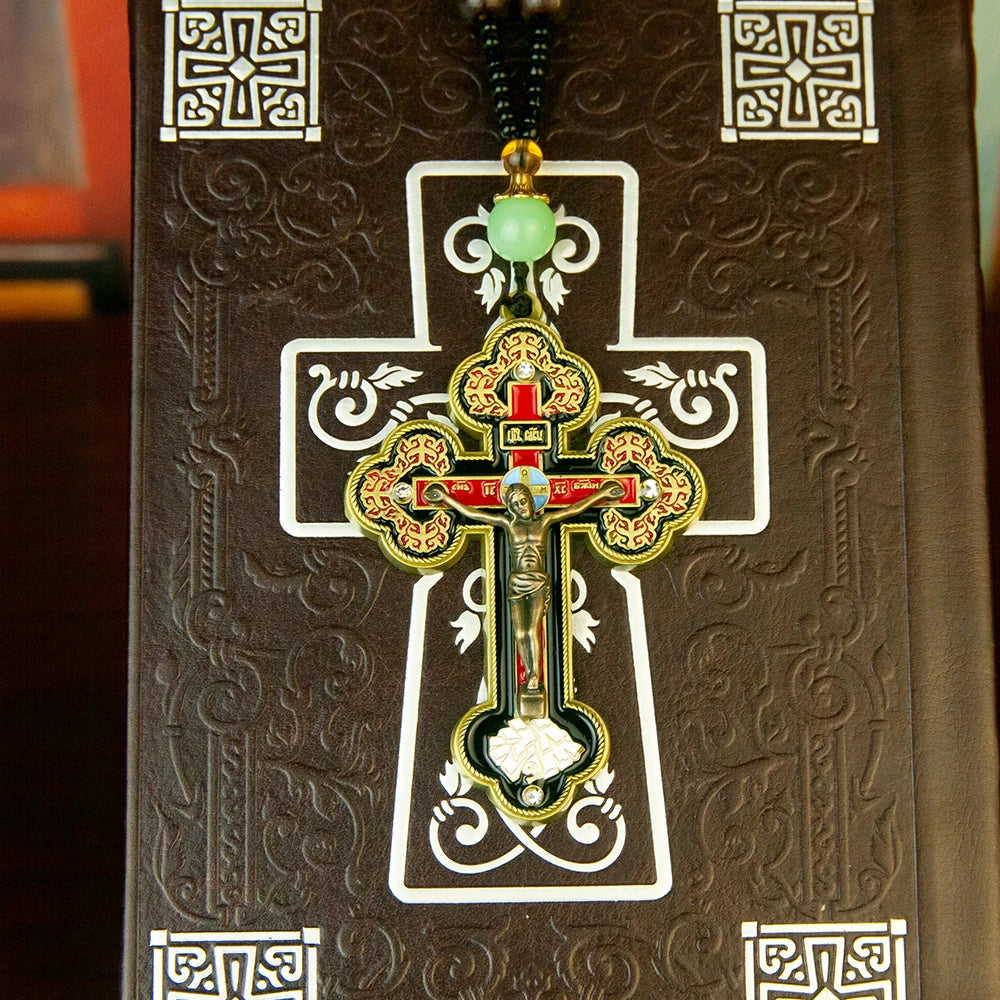 Handcrafted  Cross Pendant with Jerusalem Medal and Crucifix