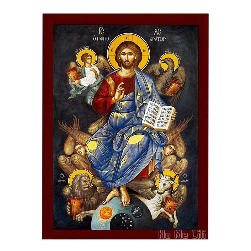 Jesus Christ Greek Orthodox Icon Byzantine Art Decor