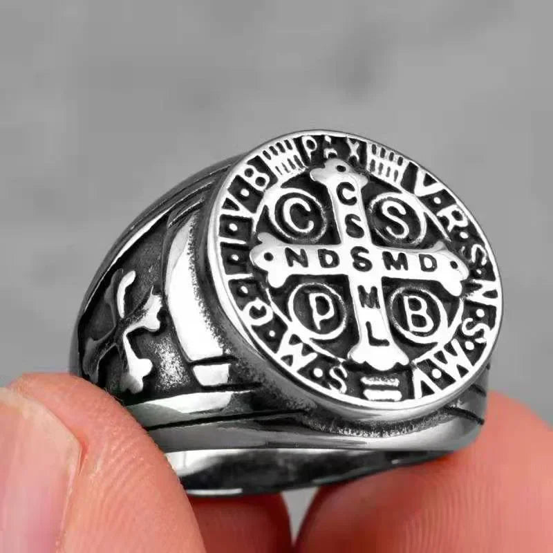 Saint Benedict Cross Ring Exorcism Men