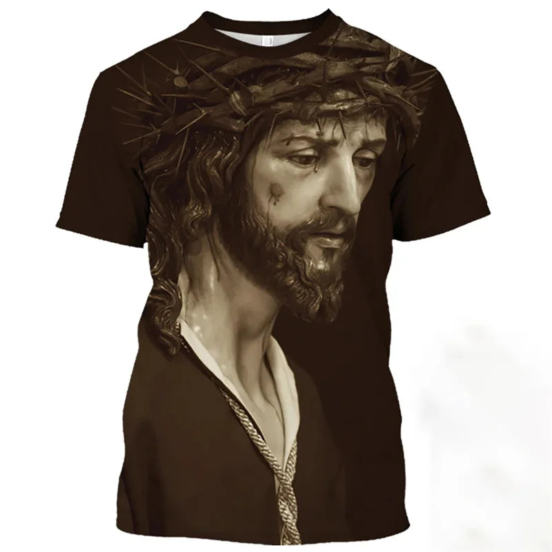 Jesus Christ Pattern T Shirt  3D