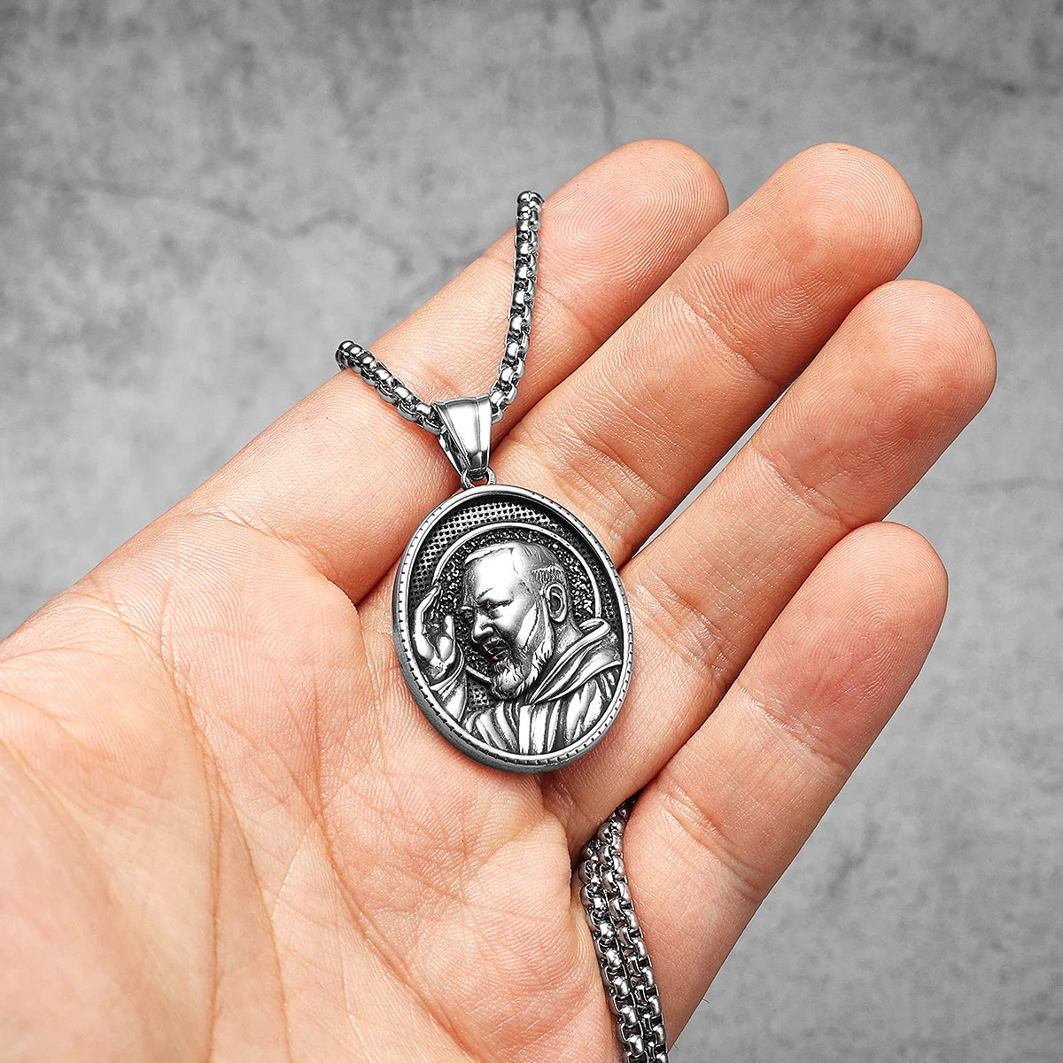 Padre Pio Powerful Amulet Stainless Steel