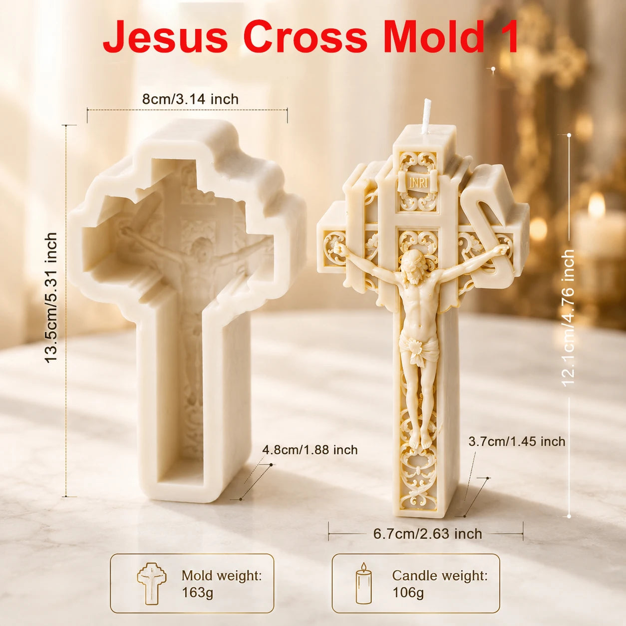 3D Soy Cross Candle
