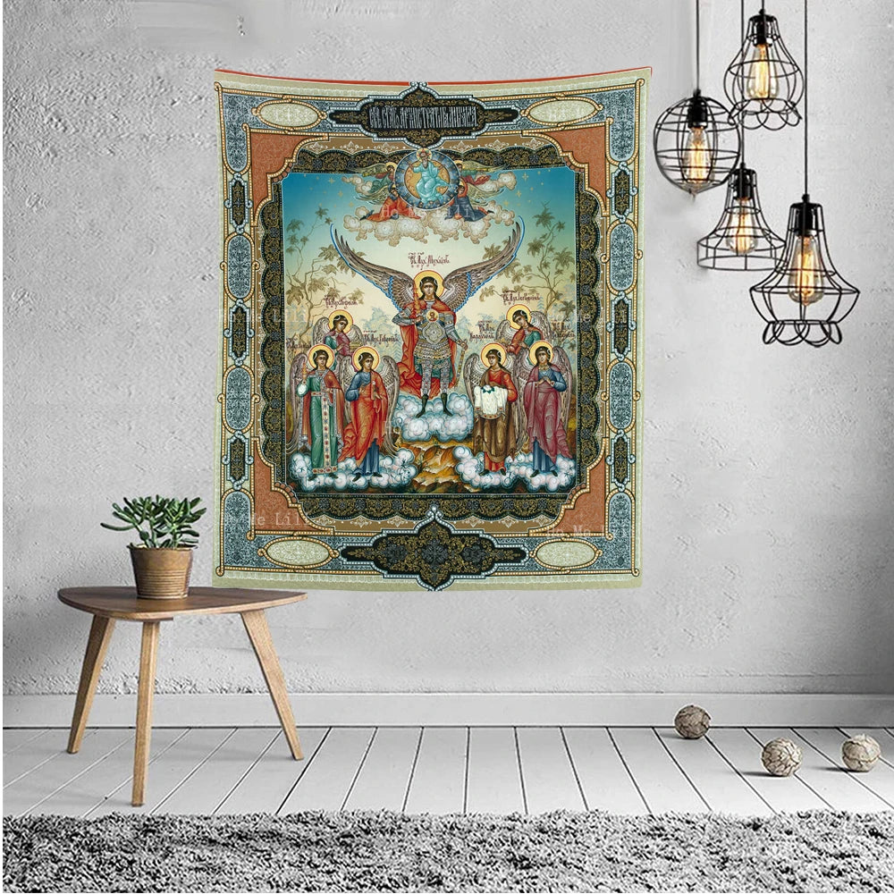 Synaxis Of The Archangels Icon of The Tree Of Heavenly Life Tapestry