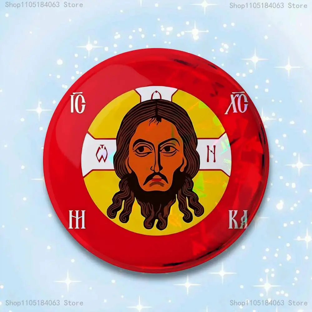 Orthodox Enamel Pin Round Brooch multiple designs