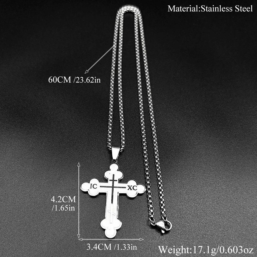 IC XC Cross Stainless Steel Pendant Necklace
