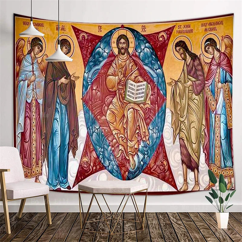 Icon Transfiguration Of Jesus Last Judgement Tapestry