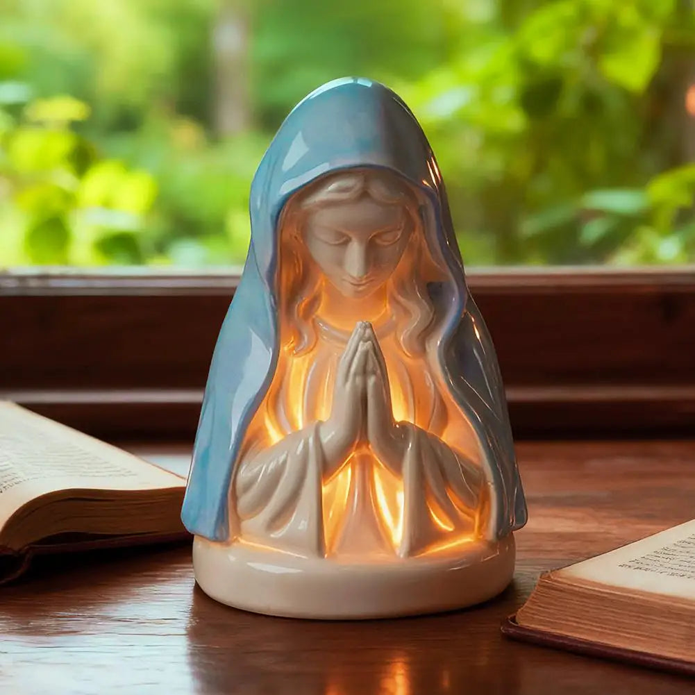 Virgin Mary Prayer Statue with Light