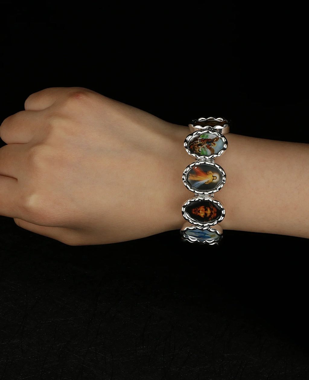 Holy Icon  Sacred Heart Elastic Stretch Bracelet