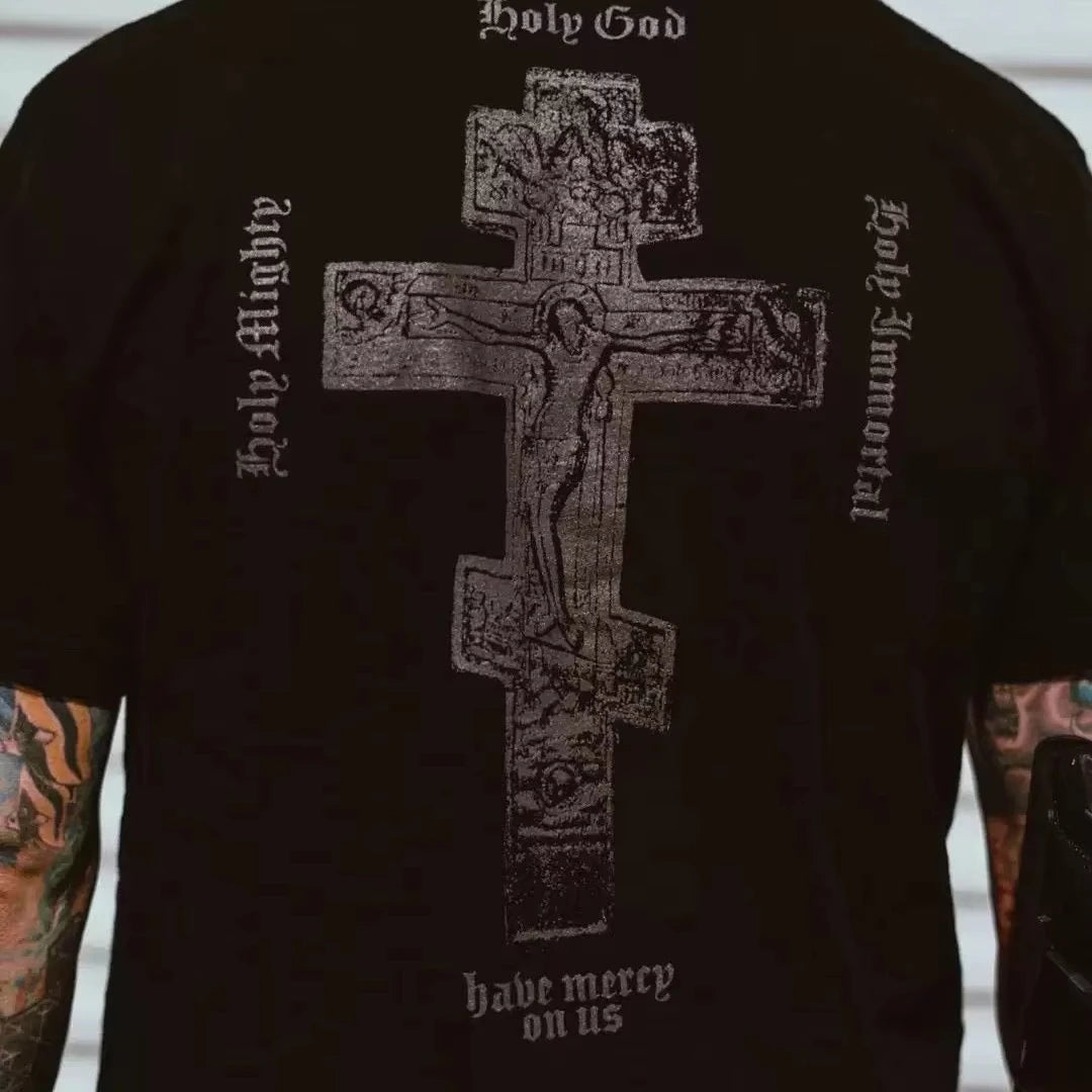 Holy Cross Graphic T-shirt Men Women Cotton Short Sleeve