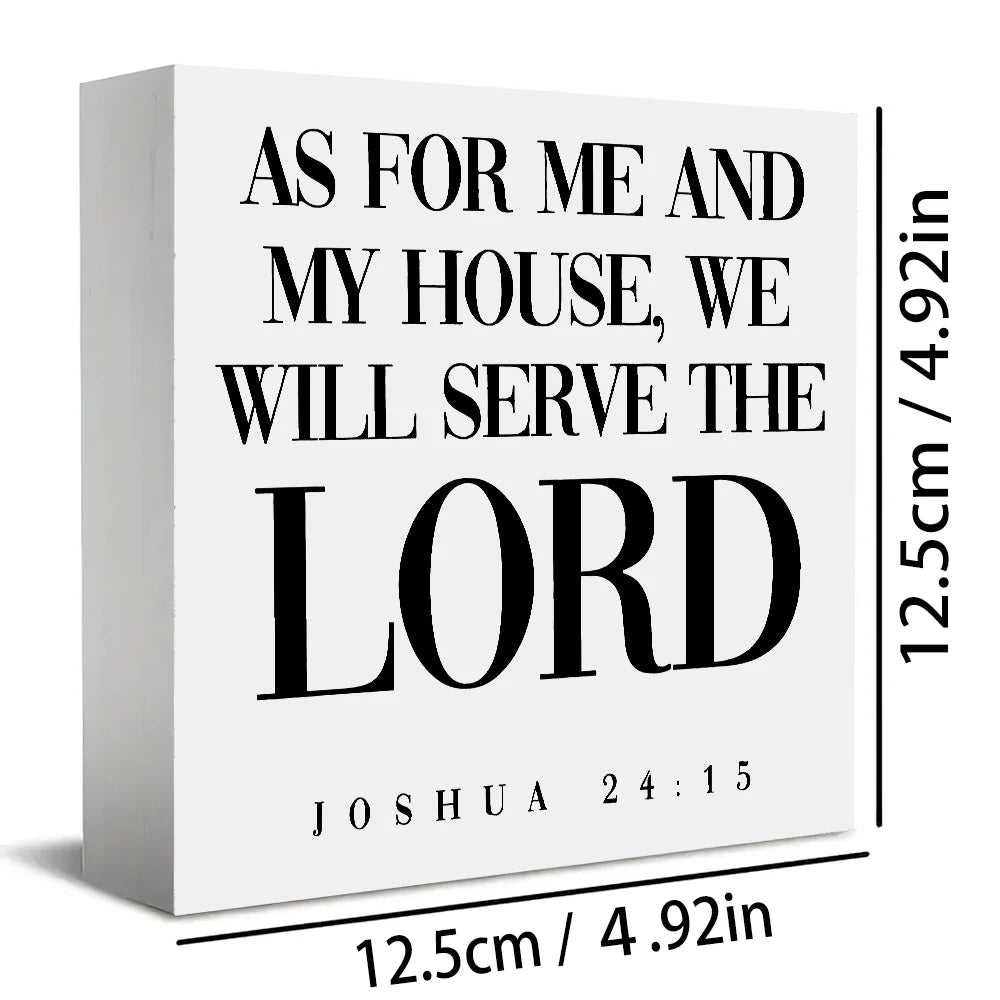 Christian Family Wooden Box Sign - Joshua 24:15 "As For Me And My House" Bible Verse Decor, Perfect Gift for Home & Church