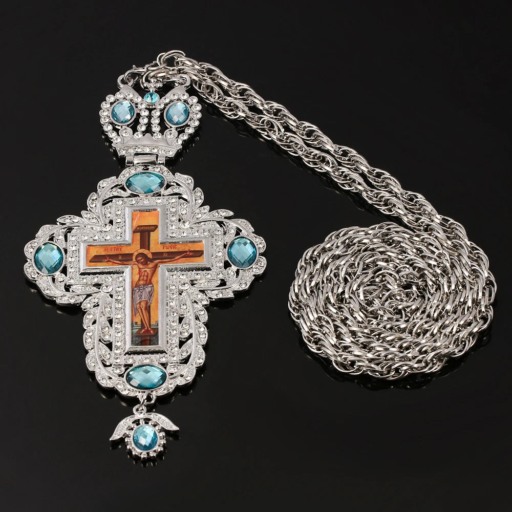 Vintage Russian Crucifix Orthodox Cross Rosary
