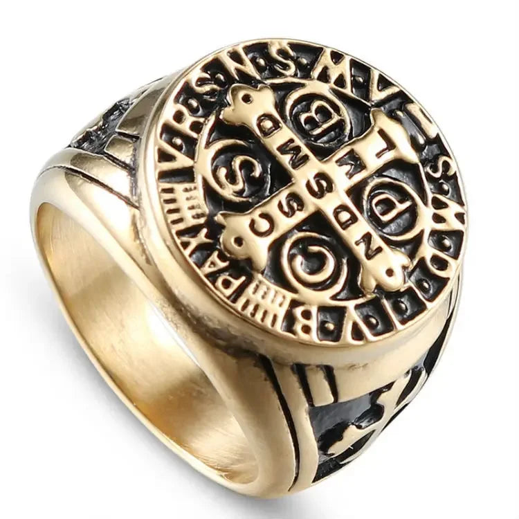 Saint Benedict Cross Ring Exorcism Men