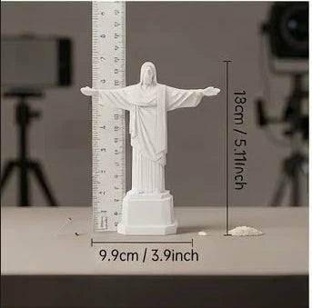 Christ The Redeemer Statue White Resin Sculpture Rio Landmark Ornament