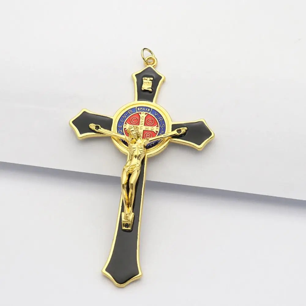 Benedictine Red Enamel Protection Crucifix (4.53*2.76in)