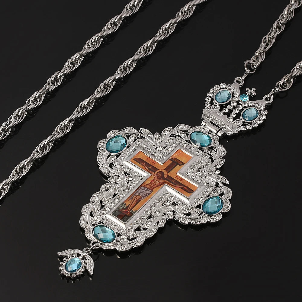 Vintage Russian Crucifix Orthodox Cross Rosary