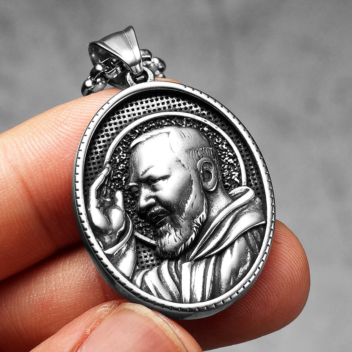 Padre Pio Powerful Amulet Stainless Steel