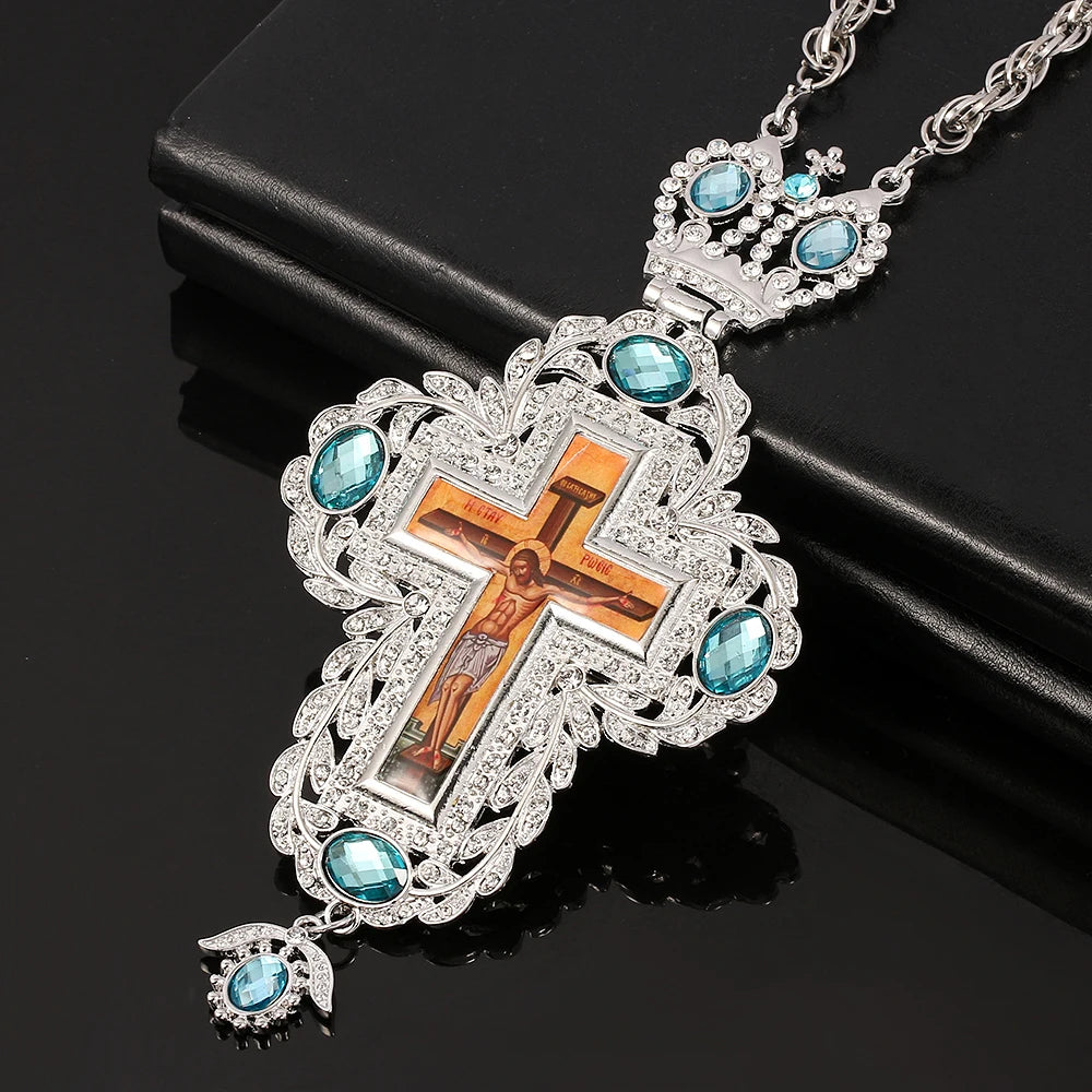 Vintage Russian Crucifix Orthodox Cross Rosary